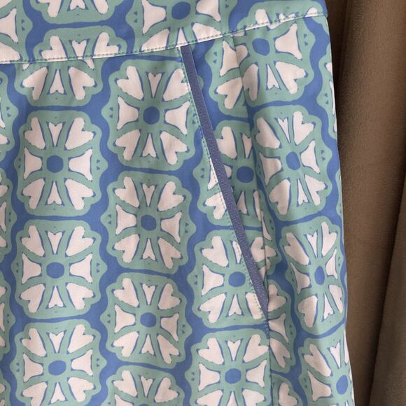 Vineyard Vines Skort Golf Women's 8 Blue Green Back Zip Pocket 2 Front Pockets - Picture 2 of 8
